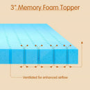 Queen size 3-inch Thick High Density Memory Foam Mattress Topper