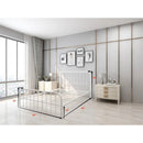 Queen Classic White Metal Bed Frame with Rounded Corners Headboard and Footboard