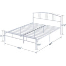 Queen size White Metal Platform Bed Frame with Arched Headboard