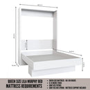 Easy-Lift Queen Murphy Wall Bed in Grey with Shelf