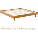 Queen size Mid-Century Modern Platform Bed Frame in Light Wood Finish