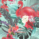 Flamingos Between Green Leaves  Wallpaper