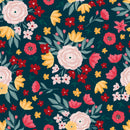Modish Pink and Yellow Flowers Wallpaper