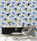 Shapes and Monstera Leaves Pattern Wallpaper