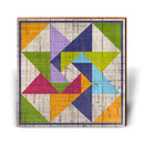 Colorful Barn Quilt Wooden Sign | Handmade Real Wood Wall Art Print | Rustic Wood Decor