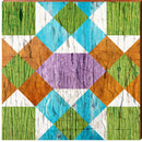 Colorful Barn Quilt Wooden Sign | Wall Art Print on Real Wood