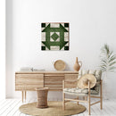 Green & White Barn Quilt Wooden Sign | Wall Art Print on Real Wood