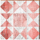 Red & White Mosaic Barn Quilt Wooden Sign | Wall Art Print on Real Wood