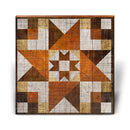 Brown Barn Quilt Wooden Sign | Wall Art Print on Real Wood