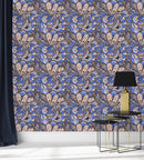 Abstract Blue and Beige Wallpaper