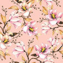Modish Pink Wallpaper with Pink Flowers Fashionable