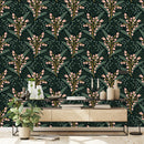 Voguish Green Floral Wallpaper Fashionable Select