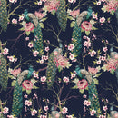 Fashionable Peacocks on Flowers Wallpaper Smart