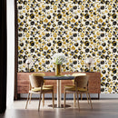Gold and Black Circles Wallpaper