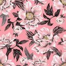 Pink Wallpaper with Large Flowers
