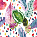 Multicolored Leaves and Dots Wallpaper