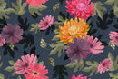 Modish Dark Wallpaper with Brightly Flowers