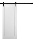 Quadro 4111 White Silk Barn Door and Black Rail
