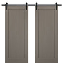 Quadro 4111 Grey Ash Double Barn Door | Black Rail