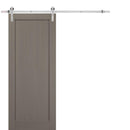 Quadro 4111 Grey Ash Barn Door and Silver Finish Rail