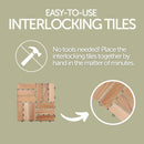 Coastal Natural Teak Outdoor Interlocking Tiles, 12 Slat (10 sq ft)