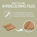 Denali Natural Teak Outdoor Interlocking Tiles, 9 Slat (10 sq ft)
