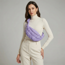 Quilted Puffer Crossbody Bag Purple | Adjustable Fanny Pack