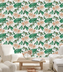 Gentle Flowers on White Background Wallpaper