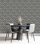 Dark Blue Pattern Wallpaper