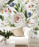 Stylish Beige Floral Wallpaper Contemporary