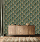 Green and Gold Design Wallpaper