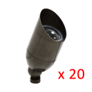 RAL8101S x20 Package Brass Accent Light Low Voltage LED Outdoor Landscape Spotlight
