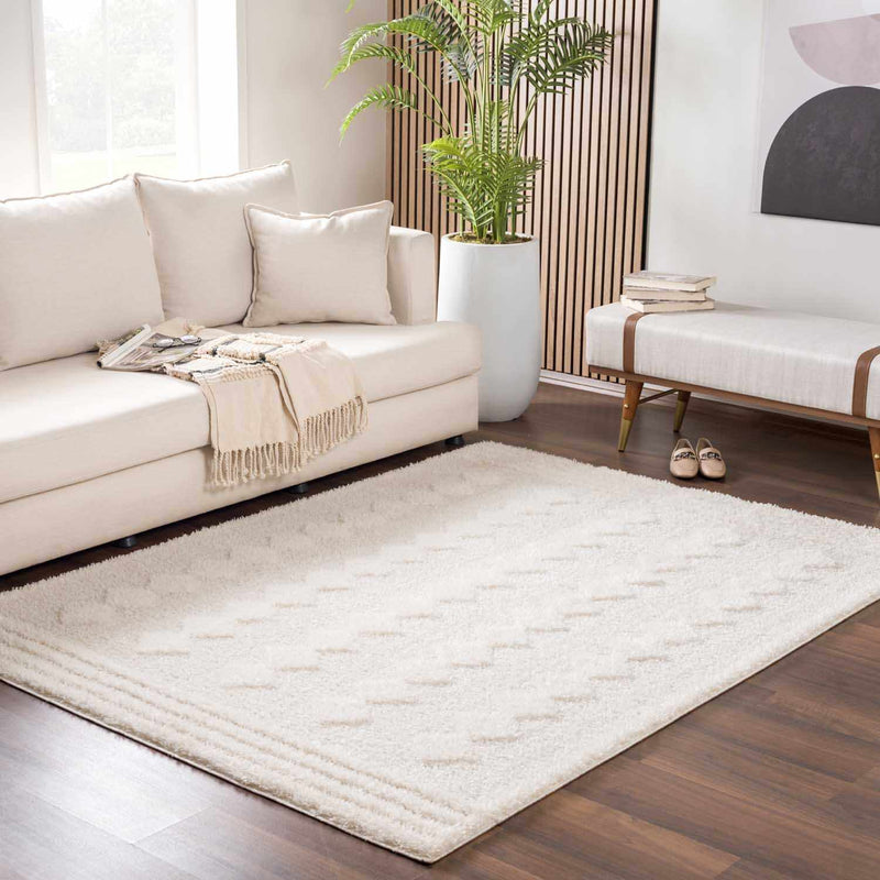 Hija Cream High-Low Area Rug