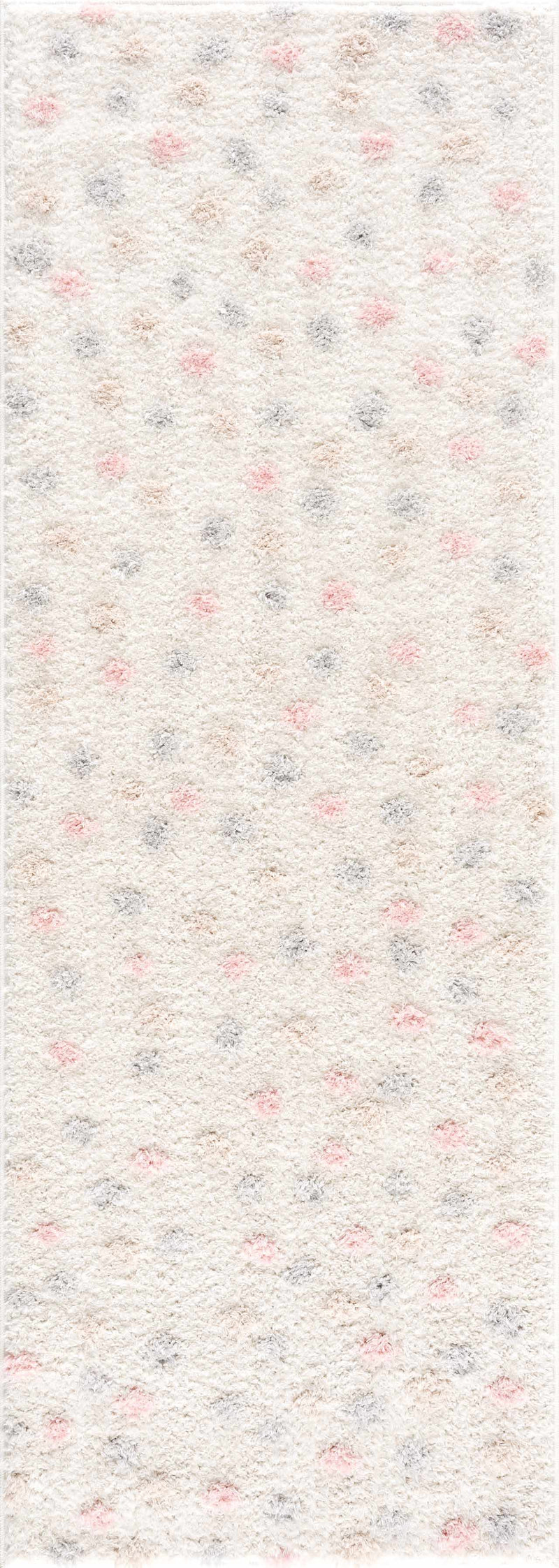 Cansu Pink & Cream Dotted Area Rug