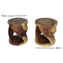 Haussmann Round Twist End Table 18 in DIA x 20 in Height Walnut