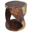 Haussmann Round Twist End Table 18 in DIA x 20 in Height Walnut