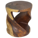 Haussmann Round Twist End Table 18 in DIA x 20 in Height Walnut