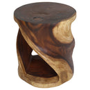 Haussmann Round Twist End Table 18 in DIA x 20 in Height Walnut