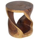 Haussmann Round Twist End Table 18 in DIA x 20 in Height Walnut