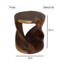 Haussmann Round Twist End Table 18 in DIA x 20 in Height Walnut
