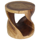 Haussmann Round Twist End Table 20 in DIA x 20 in Height Walnut