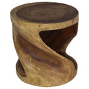 Haussmann Round Twist End Table 20 in DIA x 20 in Height Walnut