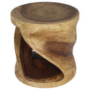 Haussmann Round Twist End Table 20 in DIA x 20 in Height Walnut