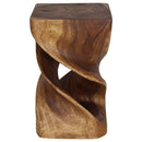 Haussmann Wood Rectangular Double Twist End Table 12x14x23 in Height Walnut Oil