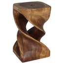 Haussmann Wood Rectangular Double Twist End Table 12x14x23 in Height Walnut Oil