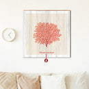 Coastal Crimson Coral Customizable Wood Wall Art Print