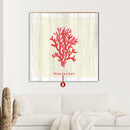 Coastal Red Coral Customizable Wood Wall Art Print