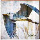 Naples Watercolor Heron | Wall Art Print on Real Wood