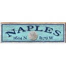 Naples Sand Dollar Blue Latitude Longitude | Wall Art Print on Real Wood
