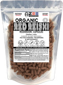 Red Reishi Mushroom Capsules - 1200mg Pure Organic Wellness